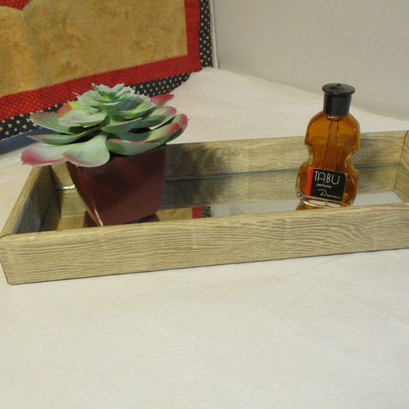 New NIB Mirrored Vanity Tabletop Dresser Bathroom Tray - Picture 1 of 6